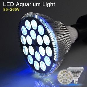 1pcs LED rium éclairage de croissance pour les poissons tropicaux d'eau salée récif de corail E27 élèvent des lumières 12blanc 6bleu croissance lampe à LED Y200917