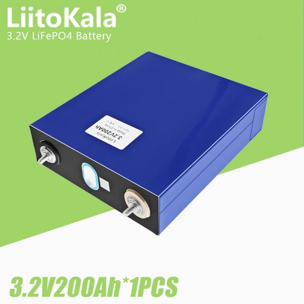 1pcs liitokala 3.2v 200AH lifepo4 Batteries rechargeables batteries de phosphate de fer au lithium pour PV RV Solar Golf chariots