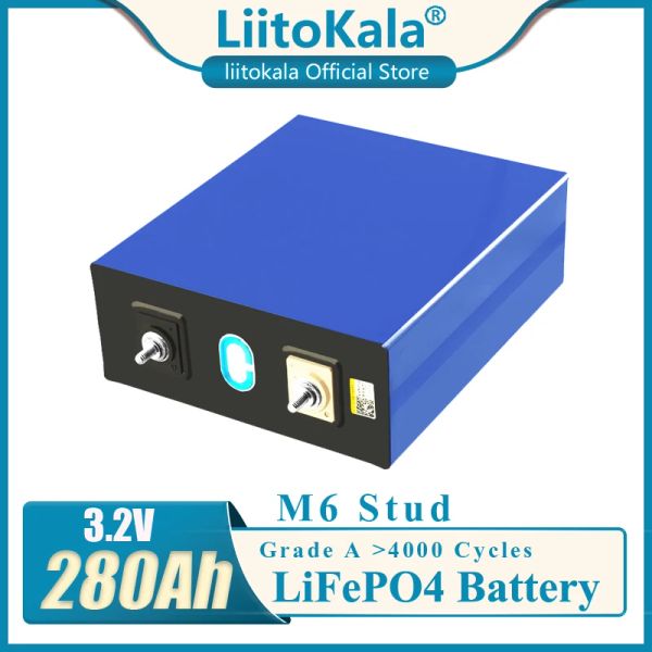 Liitokala 3.2V 280AH LIFEPO4 Batterie au lithium 3.2 V Batterie de phosphate de fer au lithium pour batterie de bricolage