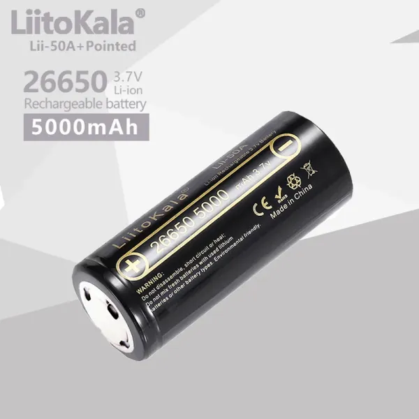 1pcs liitokala lii-50a 26650 5000mAh alta capacidad 26650 batería de litio para la linterna