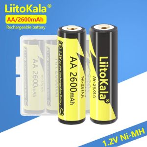 1 pièces LiitoKala Ni-26/AA 1.2V 2600mAh Ni-MH AA batterie rechargeable pour caméra Anti-chute jouet voiture + boîte de batterie AA