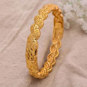 1 pièces/lot 24K or couleur Bresslate bracelets pour femmes filles Dubai cercle Bracelet bijoux éthiopien mariée mariage bijoux Bracelet