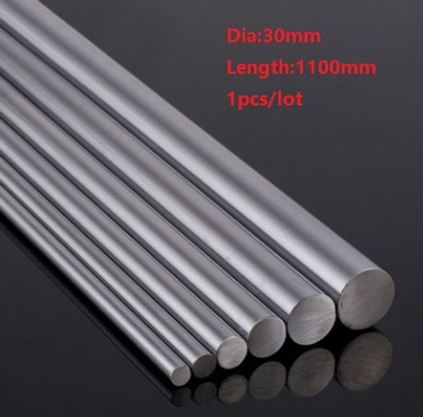 1 unids/lote 30x1100mm diámetro 30mm eje lineal 1100mm de largo eje endurecido rodamiento barra de acero cromado para piezas de impresora 3d enrutador cnc