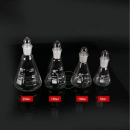 1pcs / lot 50 ml à 1000 ml de laboratoire Borosilicate Verre Erlenmeyer Flask conique avec # 19 # 24 # 29 # 34 bouchée broyée