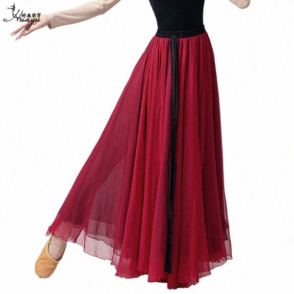 1pcs / lot femme de style classique dansant lg jupe jupe de danse folklorique chinoise 720 degrés d4Bz #
