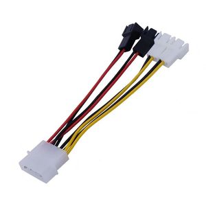 1 stcs/lot computerkoelventilator stroomkabels 4pin molex tot 3pin ventilatorvermogen kabel adapter connector 12V/2/5V/2 voor CPU PC Case Fan