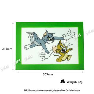 1 unids/lote de alfombrillas antiadherentes de silicona de fibra de vidrio Tom y Jerry con alfombrilla para hornear en la cocina extractos de aceite de cera dab m de silicona personalizada