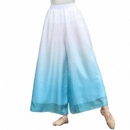 1pcs / lot femme danse folklorique chinoise pantalon ample dame classique fi danse folklorique pantalon large c6OY #