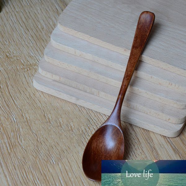 1 unids / lote Cuchara de madera Bambú Cocina Utensilio de cocina Herramienta Sopa Cucharadita Catering Venta al por mayor Adornos navideños para la mesa del hogar