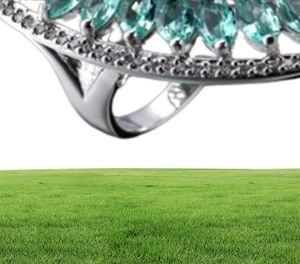1 stks LuckyShine overdreven hoge kwaliteit groene kwarts edelsteen kristallen kubieke zirkonia 925 sterling zilveren ringen voor dames9339685