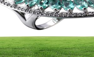 1 stks LuckyShine overdreven hoge kwaliteit groene kwarts edelsteen kristal kubieke zirconia 925 sterling zilveren ringen voor vrouwen4160065