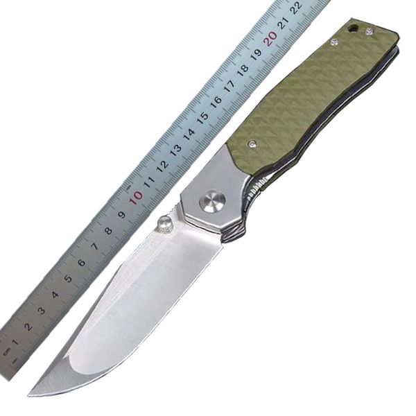 1 Unids M6718 Cuchillo Plegable Fuerte D2 Hoja de Punto de Caída de Satén G10 con Mango de Hoja de Acero Inoxidable Rodamiento de Bolas Cuchillos de Bolsillo EDC de Apertura Rápida 2 Colores de Mango