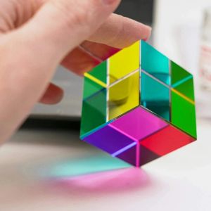 1pcs Magic Prism Cube 30 40 50 60 mm Hexaédrique Crystal Magic Cmy Cube 3d Color Cube Prism For Pographie 240430