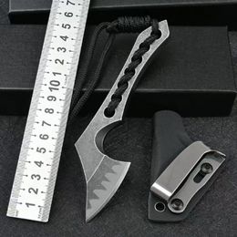 1 stks mbb vast mes bijl mes z-wear stenen wasblader vol tang paracord handgreep buiten pocket mini hatchet met kydex