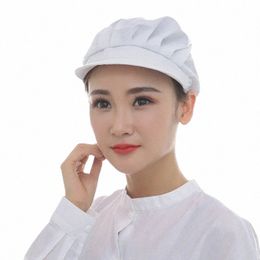 1pcs hommes femmes cuisinier cuisine chef casquette élastique anti-poussière uniforme serveur atelier restaurant boulangerie restauration chapeau plein tissu YLM9867 04VU #