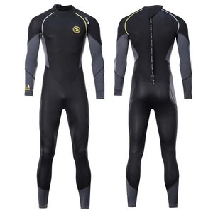 1Pcs Mens Adults 1 5mm Neoprene Diving Suit Full 1pc Wetsuit with Zipper Swim Long Sleeve Cold proof Wet Kayak Surf 220707