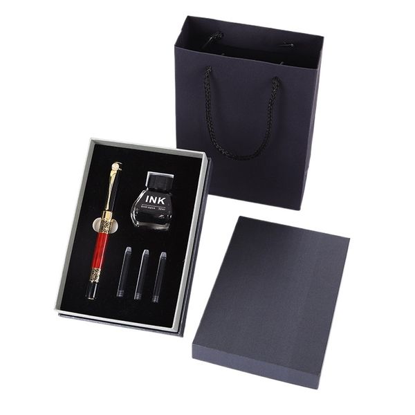 1 PCS Metal Faucet Pen +3 Ink Sticks + 1 Ink Bottle with Gift Box and Bag Gift Pen Business Office Pen