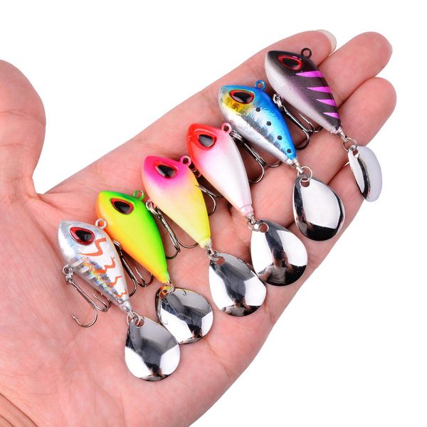 Señuelo de pesca Mini VIB de Metal con cuchara, 6g10g17g25g 2cm, Pin de aparejo de pesca, Crankbait, Spinner vibratorio, cebo que se hunde, 1 Uds.