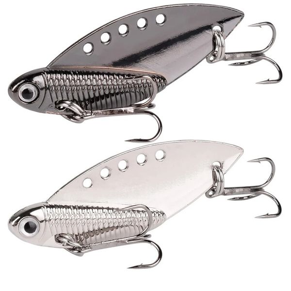 1pcs Metal Vib Lure 7G 10G 15G 20G Vibrations vives Spoon Fishing Lures Bass Artificial Hard Bait Cicada 3D Eyes 240430