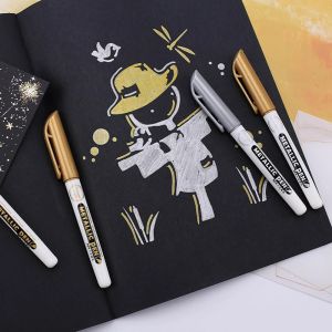1 stks metalen waterdichte permanente verfmarkering Pens goud en zilver voor tekening marker Craftwork Pen