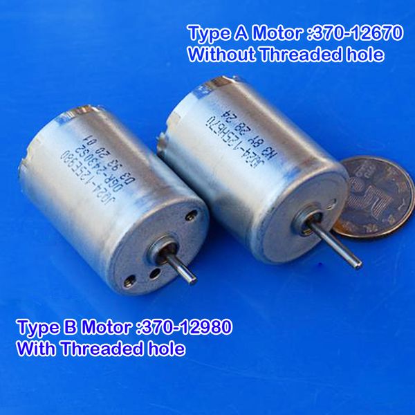 1 PCS Micro 370-12980 /12670 Motor Precious Metal Cepil DC 12V 18V 24V 4000RPM Mini 370 MUTE ELÉCTRICO MUTE para piezas de repuesto automotrices