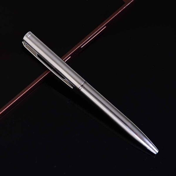 1 Uds Mini bolígrafo de Metal giratorio de tamaño de bolsillo bolígrafo portátil pequeño aceite exquisito breve 9,8*0,7 cm