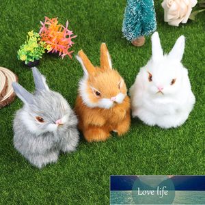 1 PCS Mini Réaliste Mignon En Peluche Fourrure Réaliste Animal Lapin De Pâques Simulation Jouet Modèle Cadeau D'anniversaire Prix Usine Conception Experte Qualité Dernier Style