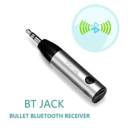 1 stks Mini Draadloze Bluetooth Car Kit Handen 3 5mm Jack Bluetooth AUX Audio Receiver Adapter met Microfoon voor Speaker Phone263c