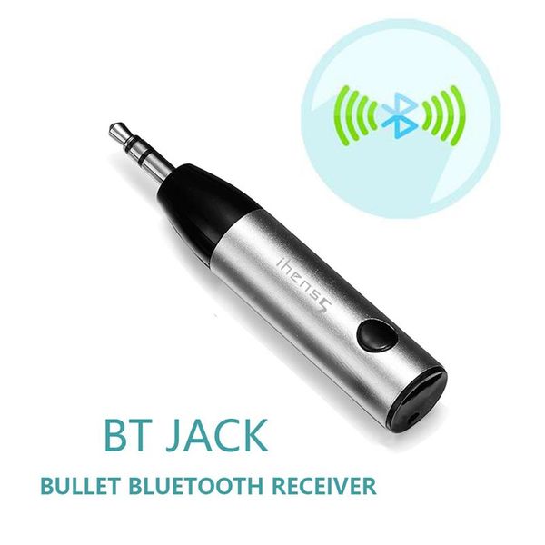 1 pièces Mini Kit de voiture sans fil Bluetooth mains 3 5mm Jack Bluetooth AUX adaptateur récepteur Audio avec micro pour haut-parleur Phone210e