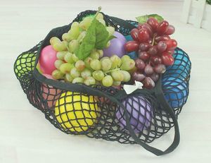 1 stks gratis verzending multifuction fruit groente opvouwbare boodschappentas string katoenen mesh pouch sundries sap opbergzakken