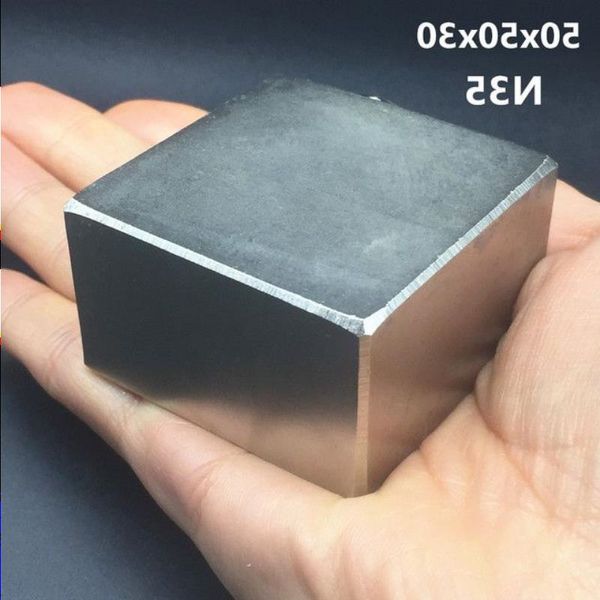 1 Uds N52 50x50x30mm bloque fuerte imanes de neodimio de tierras raras 50*50*30 imán de neodimio súper potente permanente Snceh