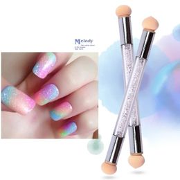 1pcs Cepillo de arte de uñas Cepillos de esponja para uñas Bloom de gradiente Gel UV Polacio Herramientas de manicura Florecida para uñas Herramienta de artes