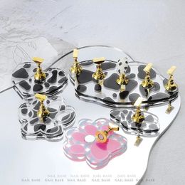1PCS Nail Art Practice Display Stand Chess Board Magnetic Tips Small Cow Practice Holder Set UV Gel Pools Color Chart Tool