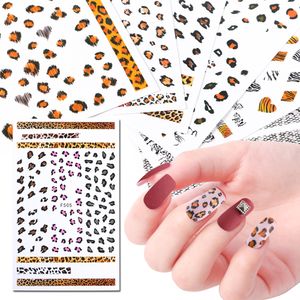 1 pièces ongles autocollants décalcomanies imprimé léopard Animal motif conception 3D adhésif manucure outils curseurs Nail Art décoration JIF505-510