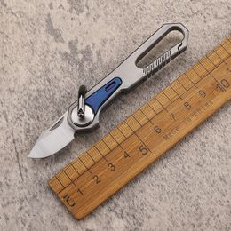 1 pièces nouveau A2274 petit couteau pliant haut de gamme M390 lame satinée CNC TC4 poignée en alliage de titane EDC couteaux de poche porte-clés outils d'extérieur