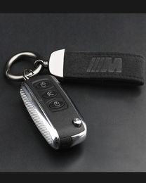 1 pièces nouvelle voiture M Logo noir mat en cuir porte-clés porte-clés porte-clés pour 1429495