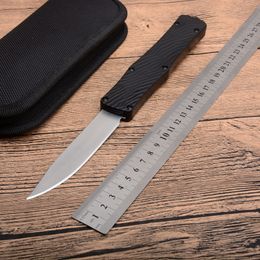 Cuchillo plegable táctico automático F125, hoja de acero de Damasco, mango de madera, cuchillos de bolsillo EDC con bolsa de nailon, 1 Uds.