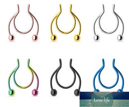 1 pcs Nouveau Faux Nez Anneau Goujon Nouveau Pince-Nez Médical En Acier Inoxydable Septum Nasal Faux Nez Anneau Piercing Bijoux Usine prix expert conception Qualité Dernier Style