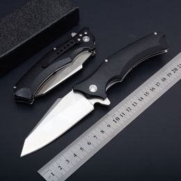 1 Uds nuevo cuchillo plegable Flipper D2 hoja de acero satinado + mango G10 para acampar al aire libre senderismo rodamiento de bolas cuchillos plegables