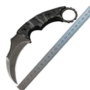 1 Stuks Nieuwe M7673 Karambit Klauwmes D2 Stone Wash Blade Volledige Tang G10 Handvat Outdoor Camping Wandelen Vast mes Tactische Messen met Kydex