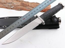 1 pièces nouveau 9LSFD lame fixe survie couteau droit D2 Satin/noir lame poignée en Fiber de verre couteaux de chasse avec Kydex