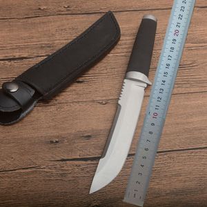 1 Uds. Cuchillo recto de supervivencia 18H de alta calidad VG1, cuchillos de caza al aire libre con punta de caída satinada y Funda de cuero