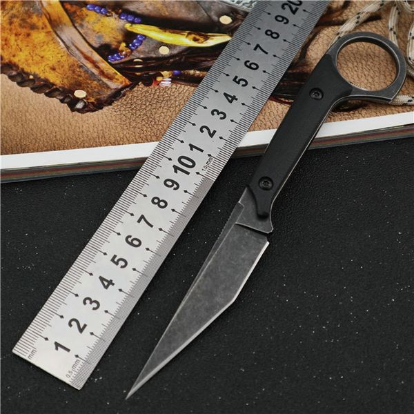 1 pièces nouveau couteau droit tactique de survie en plein air 440C lame de lavage de pierre pleine Tang G10 poignée couteaux à lame fixe avec Kydex