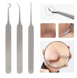 1pcs New Straight Bend Curved Blackhead Aiguille d'acné Pince à épiler Outils pour le visage Pimple pore Comedone Remover Kit Kits de nettoyage pour le visage dhl gratuit