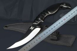 1pcs Nuevo cuchillo recto de supervivencia 3CR13 Mov óxido negro Punto de cola de cola de cola con mango de aluminio completo cuchillos de cuchilla fija al aire libre con vaina de nylon