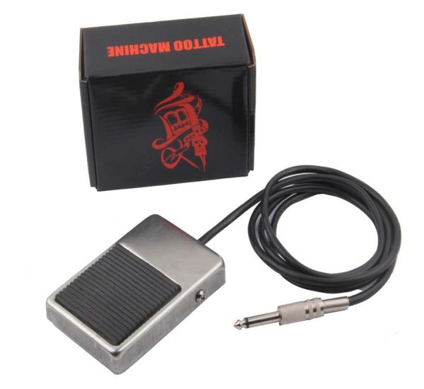 1 Uds. El más nuevo interruptor de pie de tatuaje de calavera Pedal de tatuaje de acero inoxidable con Clip de cordón para máquina de tatuaje 6446315