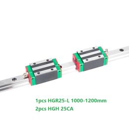1 stks Originele NIEUW HIWIN HGR25-1000mm / 1100mm / 1200mm Lineaire gids / Rail + 2 stks HGH25CA Lineaire smalle blokken voor CNC-routeronderdelen