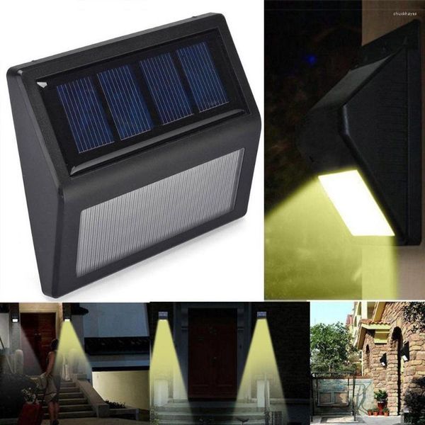 1 Uds. Sensor de luz de pared Led alimentado por energía Solar para exteriores, lámpara blanca impermeable para el hogar, jardín, calle, Patio, camino, escaleras, pasillo