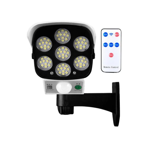 1 PCS Lámparas de pared al aire libre 77 LED 3 Modos Lámpara solar Luces de seguridad al aire libre Pir Motion Sensor Light para Garden Park LL