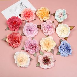 1pcs Peony Artificial Silk Flores cabezas para la decoración de la boda Rose Diy Coronita de regalos Caballo de recortes Craft Fake Jllnju zz